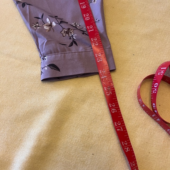 Hilary Radley Mauve Floral Split-Neck Blouse - Picture 8 of 8